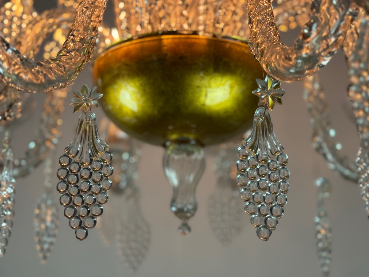 Lustre liégeois en verre soufflé, moulé et pincé, vers 1900-photo-5