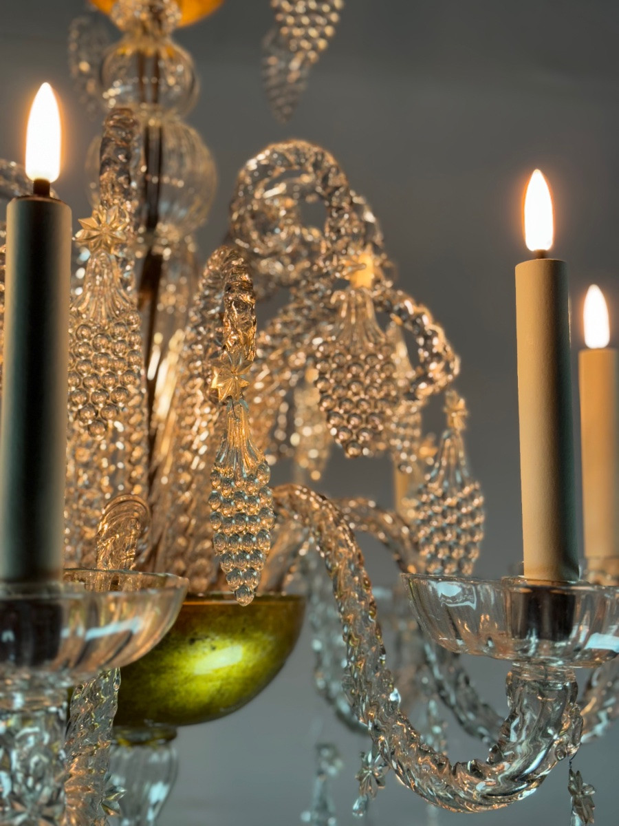 Lustre liégeois en verre soufflé, moulé et pincé, vers 1900-photo-7