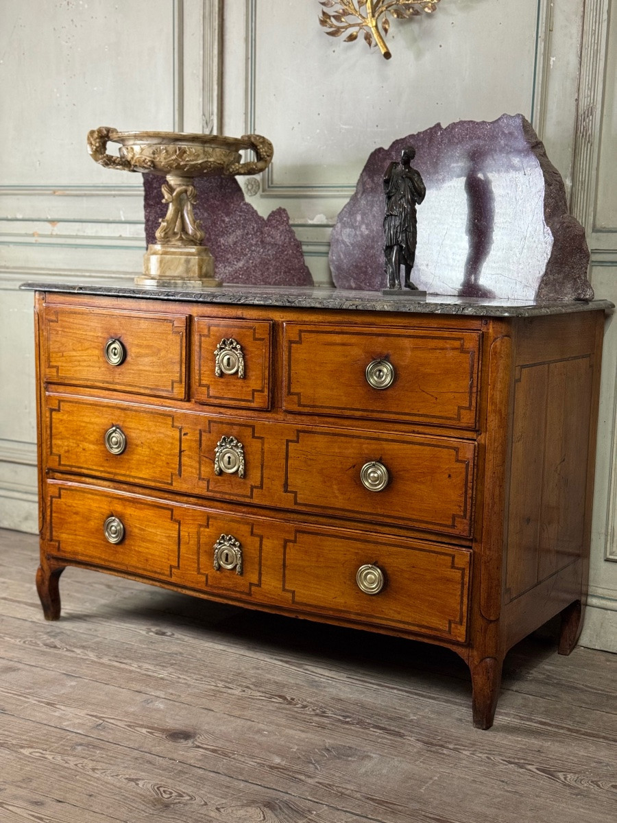 Commode Transition en merisier, XVIIIème siècle-photo-3