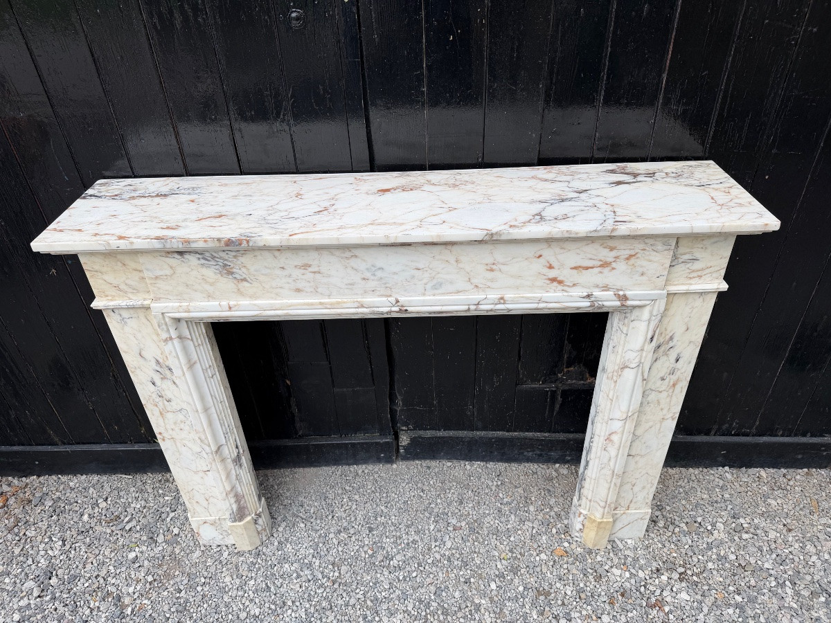 Paonazzo Marble Fireplace, Circa 1900-photo-2