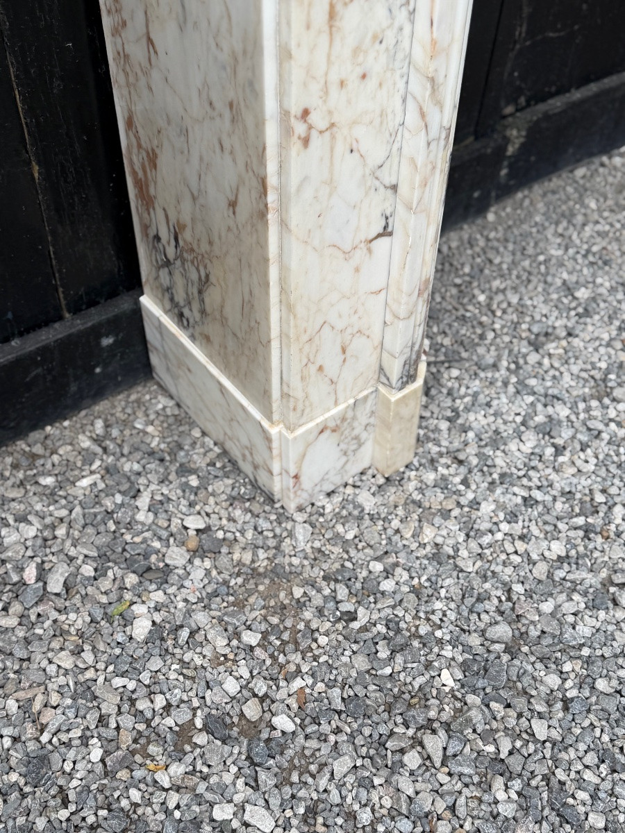 Paonazzo Marble Fireplace, Circa 1900-photo-3