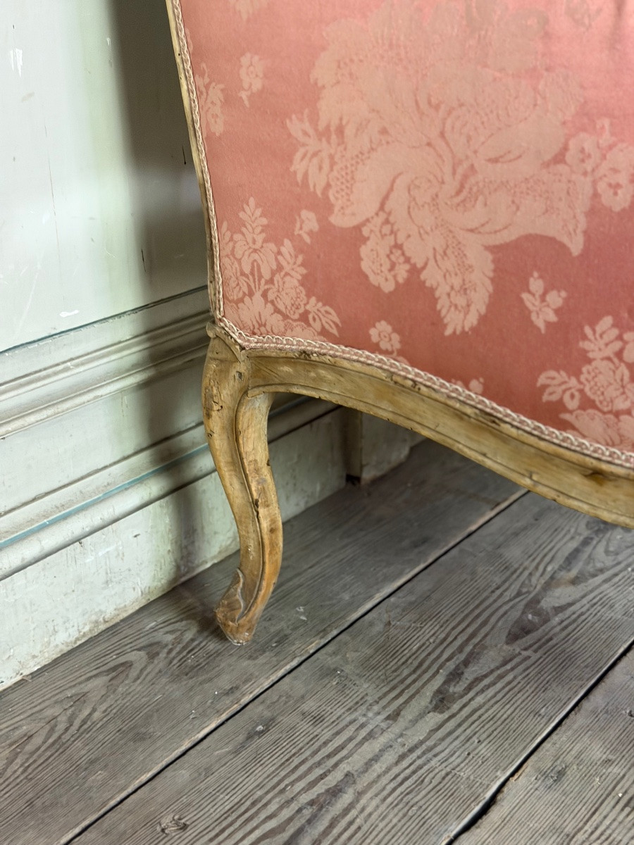 Louis XV Bench In Carved Natural Wood, 18th Century-photo-2