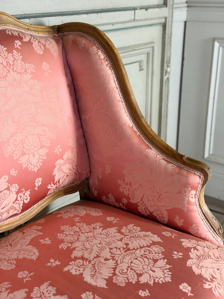 Louis XV Bench In Carved Natural Wood, 18th Century-photo-3