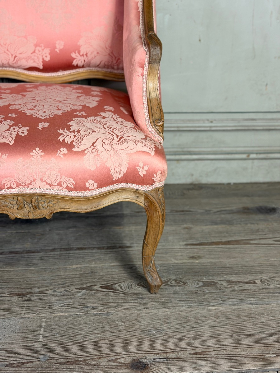 Louis XV Bench In Carved Natural Wood, 18th Century-photo-4