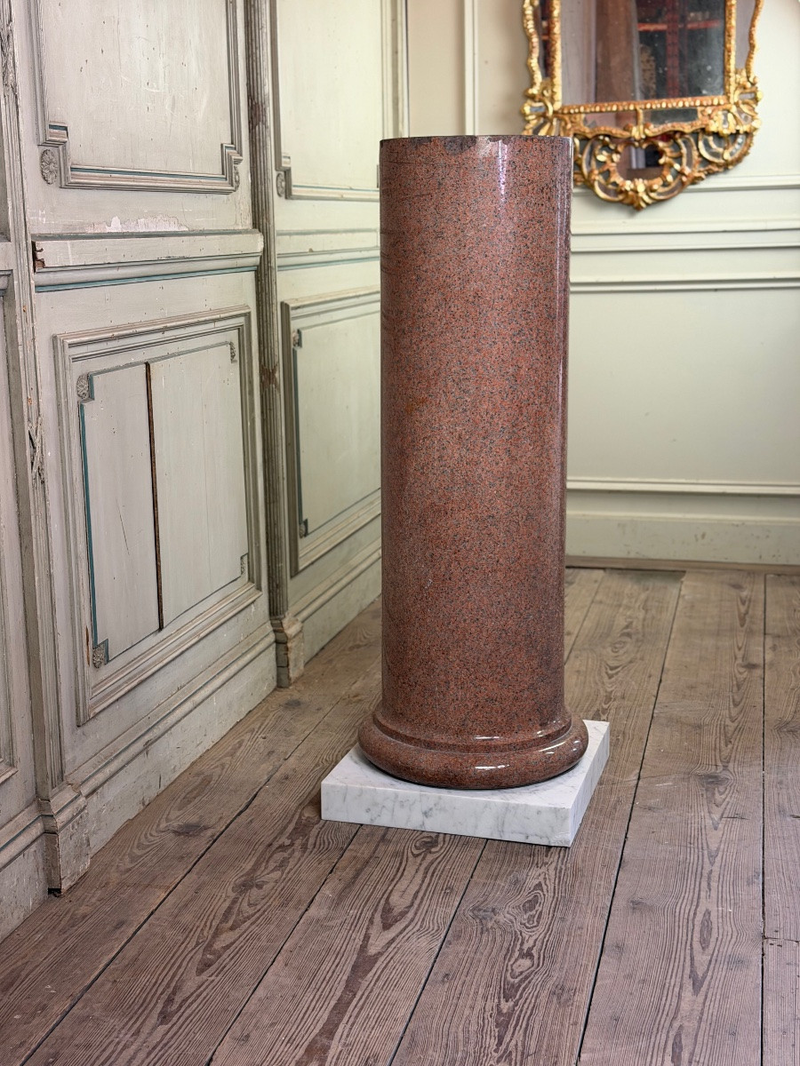 Colonne en granite sur une base en marbre de Carrare, vers 1880-photo-2