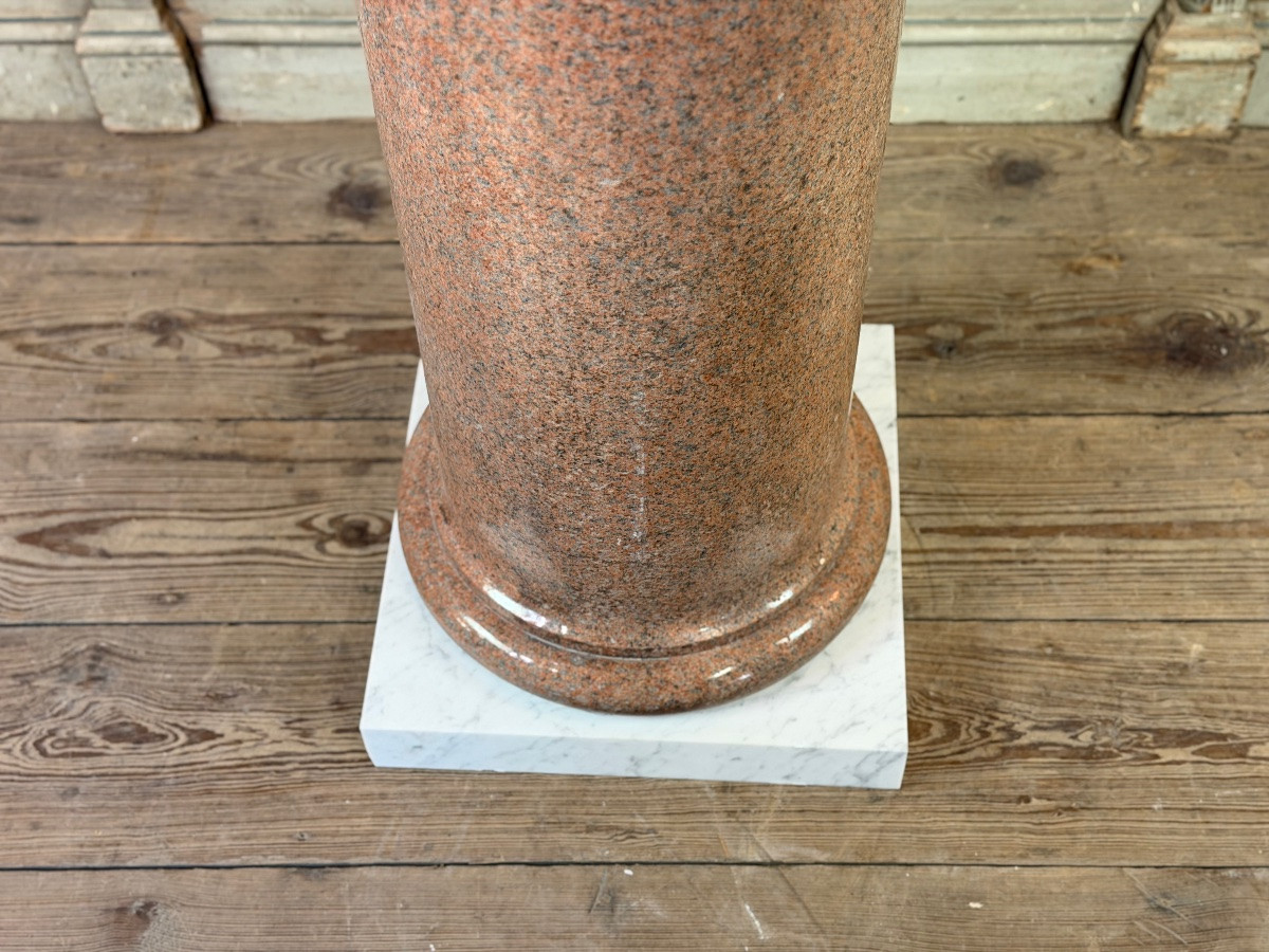 Colonne en granite sur une base en marbre de Carrare, vers 1880-photo-4