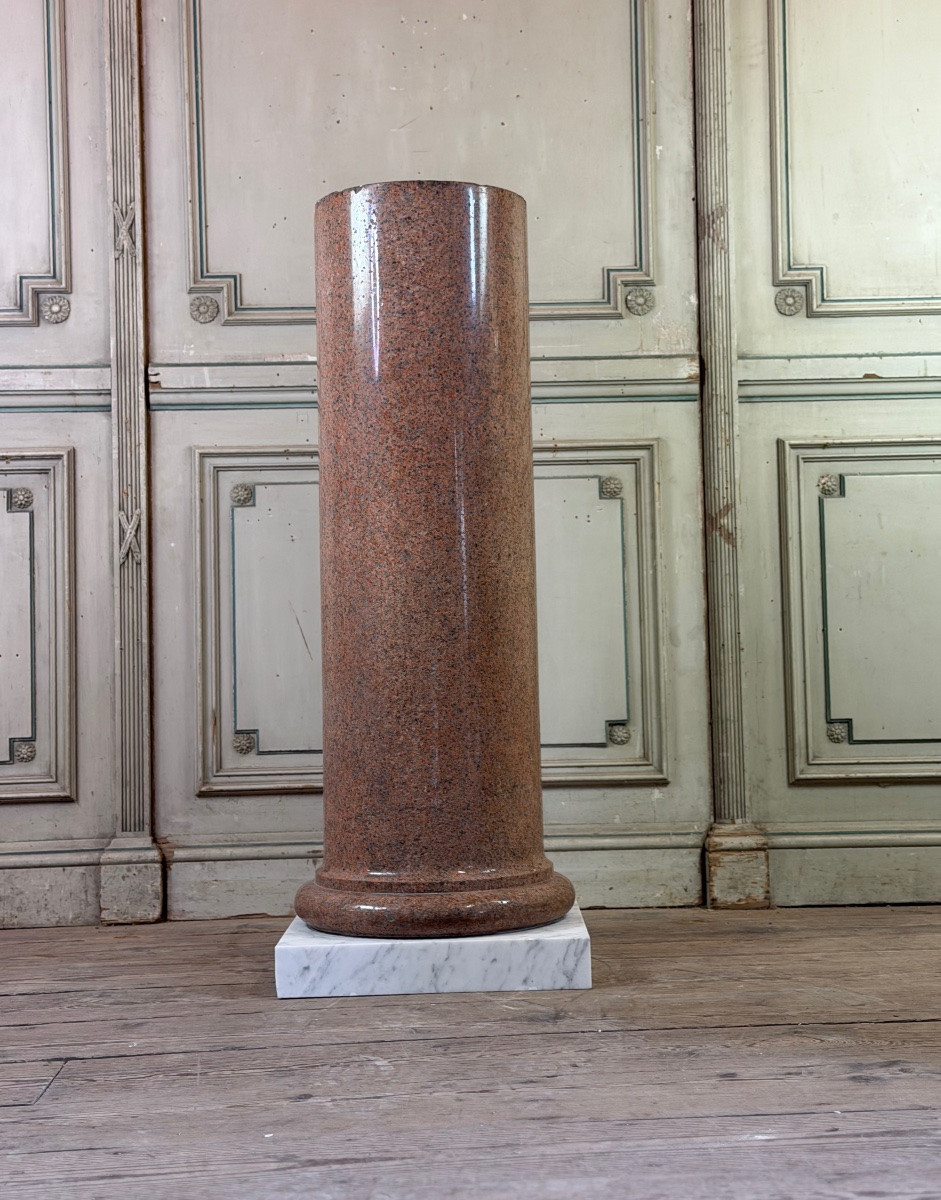 Colonne en granite sur une base en marbre de Carrare, vers 1880-photo-1