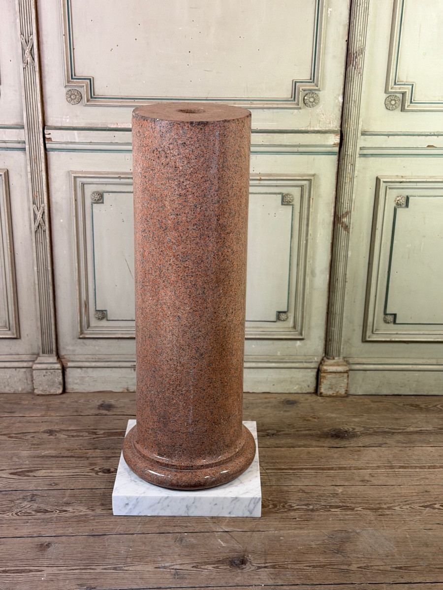 Colonne en granite sur une base en marbre de Carrare, vers 1880-photo-2