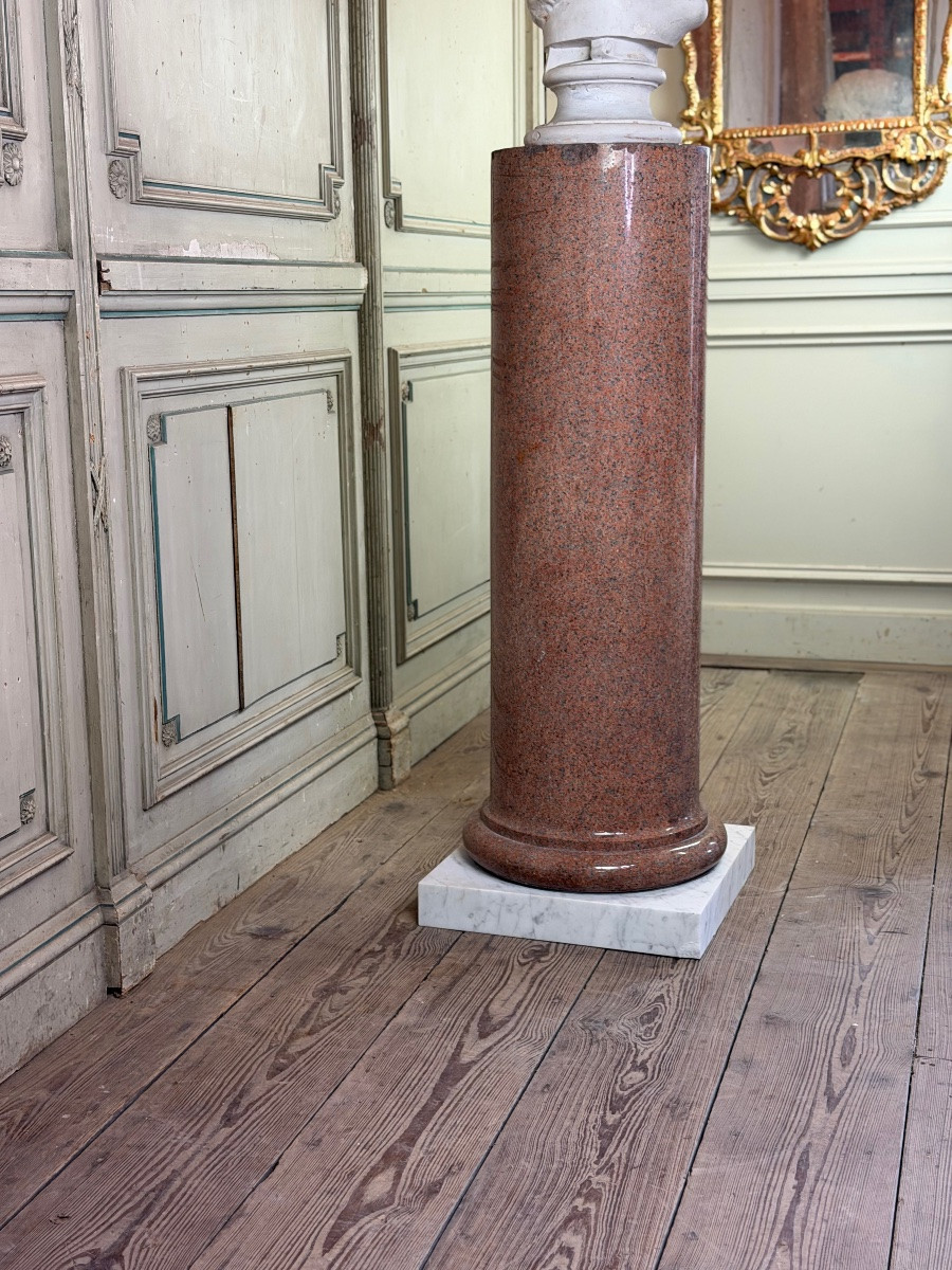 Colonne en granite sur une base en marbre de Carrare, vers 1880-photo-3