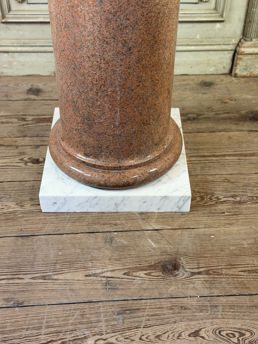 Colonne en granite sur une base en marbre de Carrare, vers 1880-photo-5