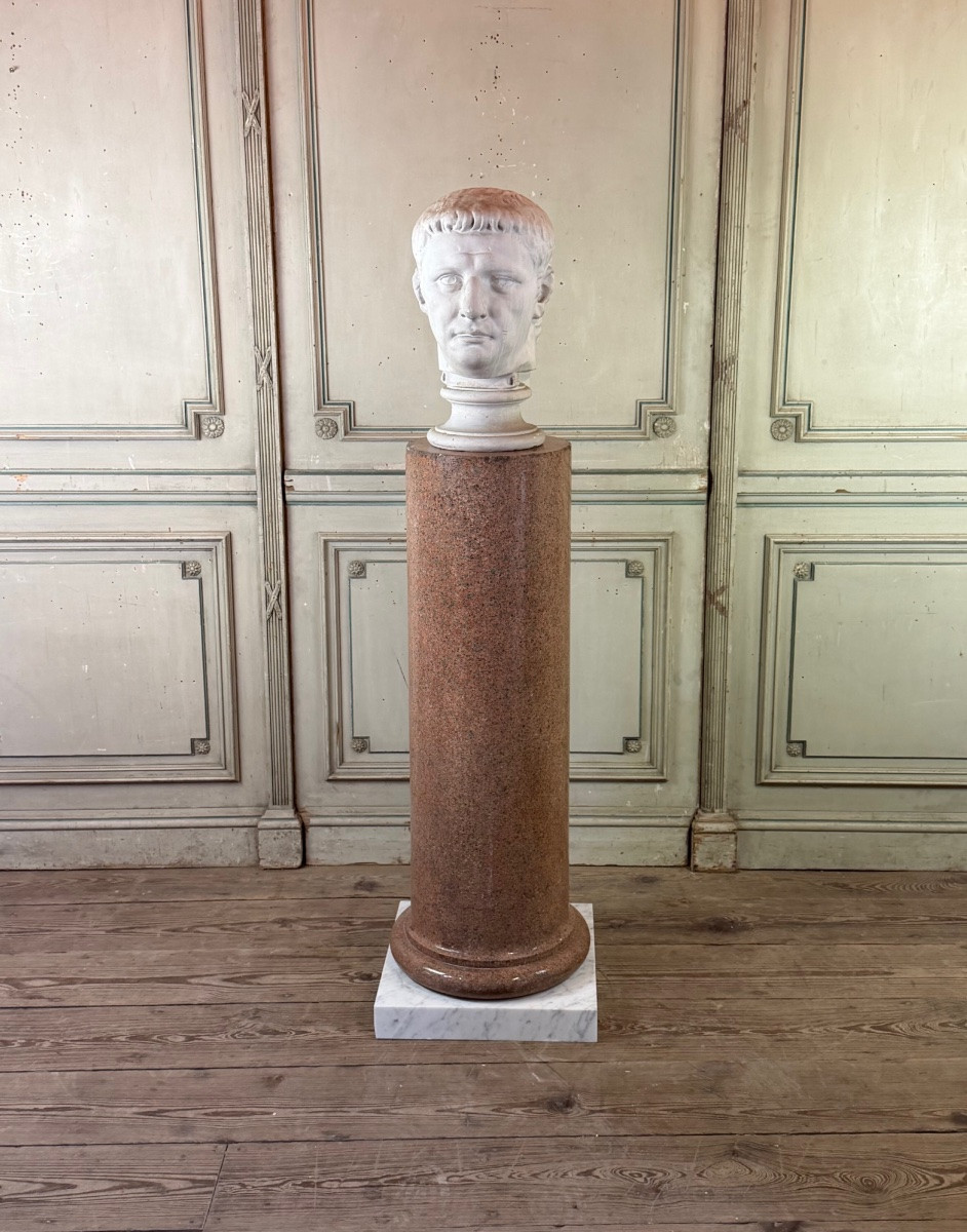 Colonne en granite sur une base en marbre de Carrare, vers 1880-photo-7