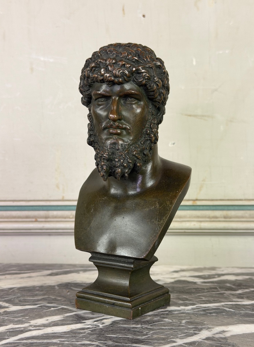 Buste en bronze de l’empereur Lucius Verus, Italie vers 1880 