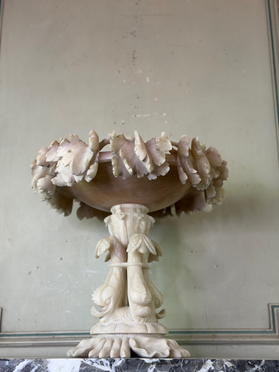 Large Alabaster Cup, Italy, Circa 1900-photo-1