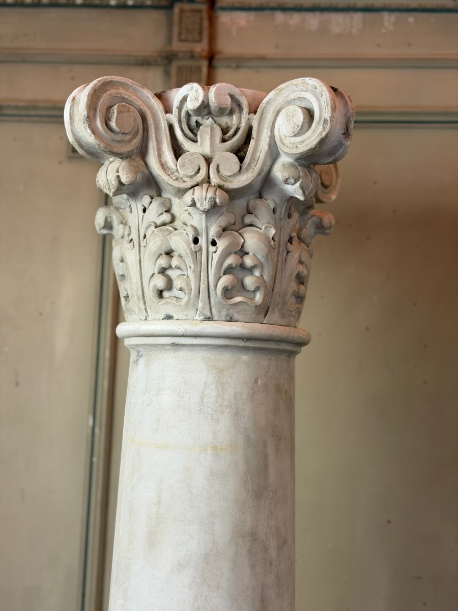 Paire de colonnes en marbre de Carrare, 214 cm de haut, vers 1880-photo-4