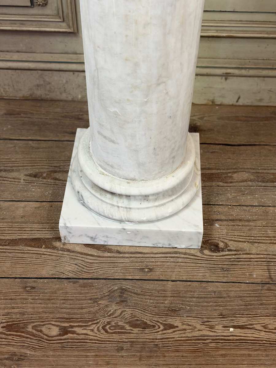 Paire de colonnes en marbre de Carrare, 214 cm de haut, vers 1880-photo-6