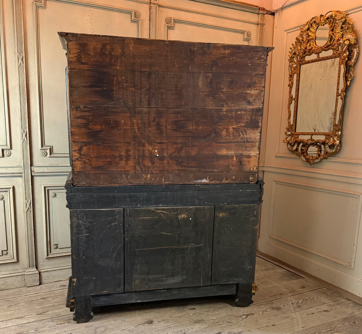 Grand cabinet Louis XIII en placage d’ébène, XVIIème siècle -photo-2