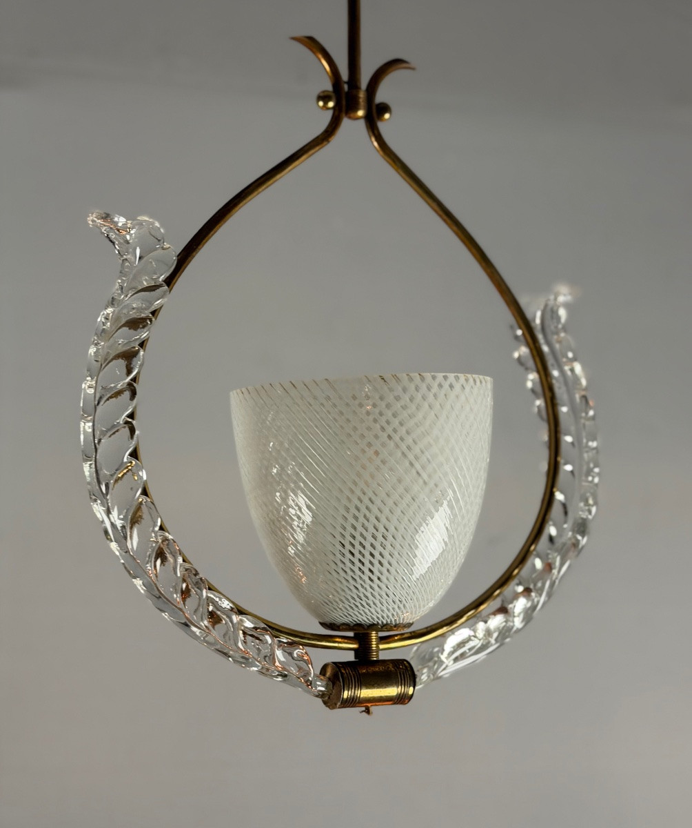 Lustre vénitien en verre de Murano par Barovier, vers 1950 Lustre vénitien en verre de Murano par Barovier, vers 1950