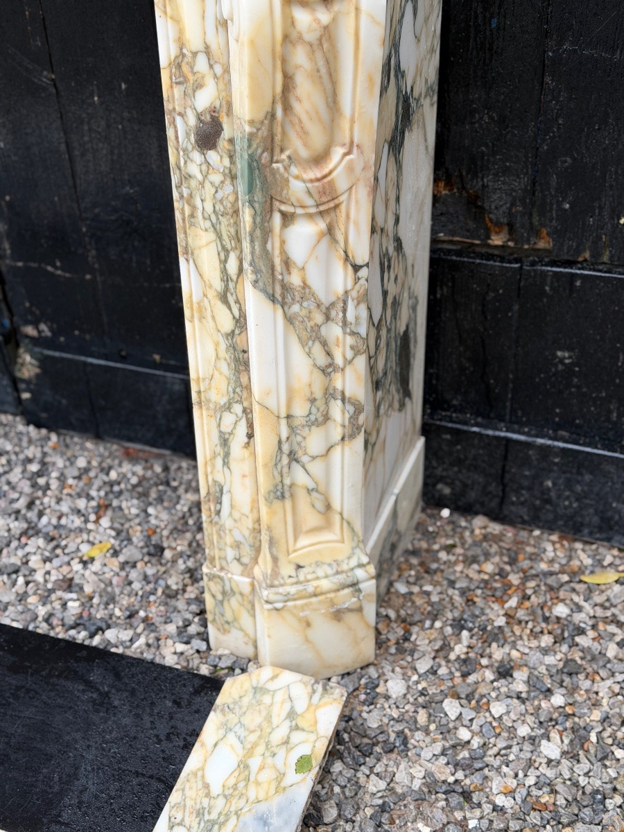 Cheminée de style Louis XV en marbre brèche violette, vers 1880-photo-6