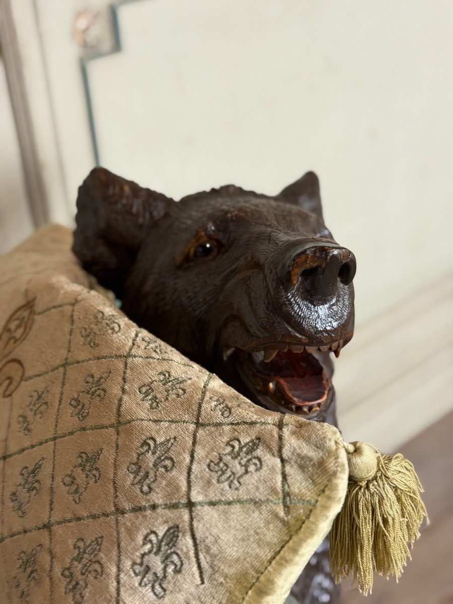 Deux ours de Berne ou Brienz dit ours Forêt Noire formant un banc, XIXème siècle -photo-4