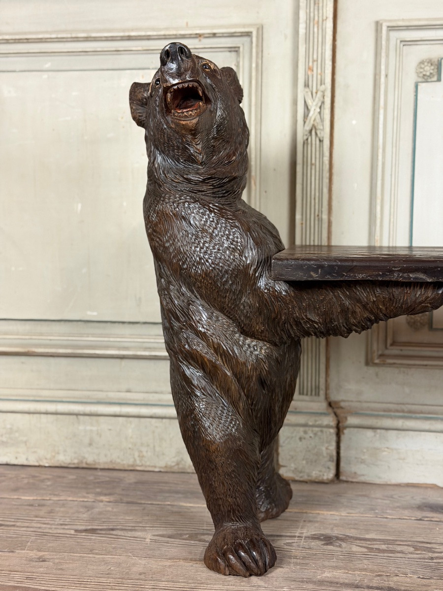 Deux ours de Berne ou Brienz dit ours Forêt Noire formant un banc, XIXème siècle -photo-7