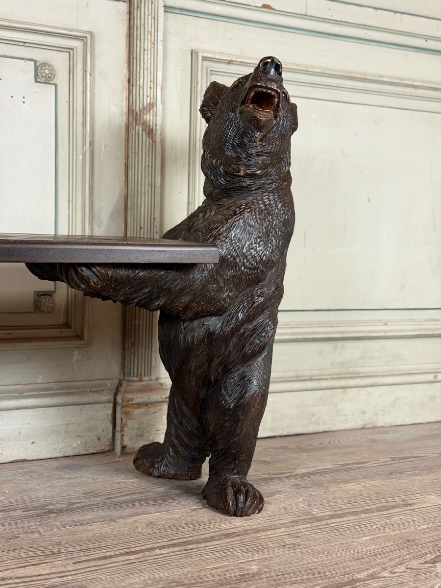 Deux ours de Berne ou Brienz dit ours Forêt Noire formant un banc, XIXème siècle -photo-8