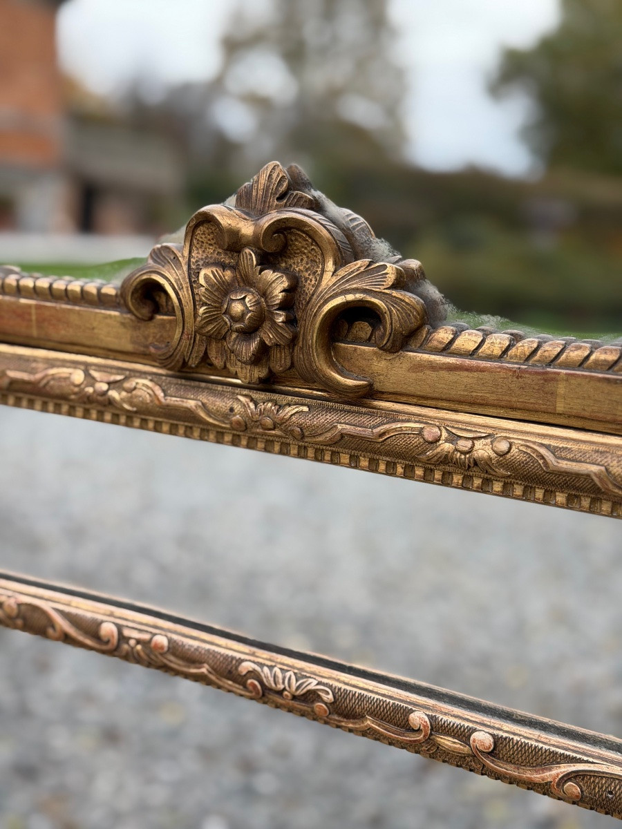 Miroir de style Régence en bois doré, XIXème siècle -photo-3