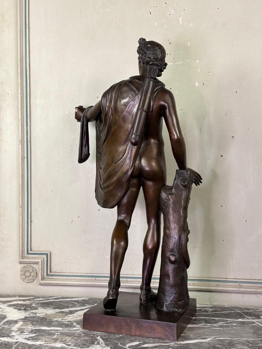 Apollon du Belvédère, bronze d’après l’antique, cachet du fondeur, Jaboeuf et Rouard, Paris -photo-3