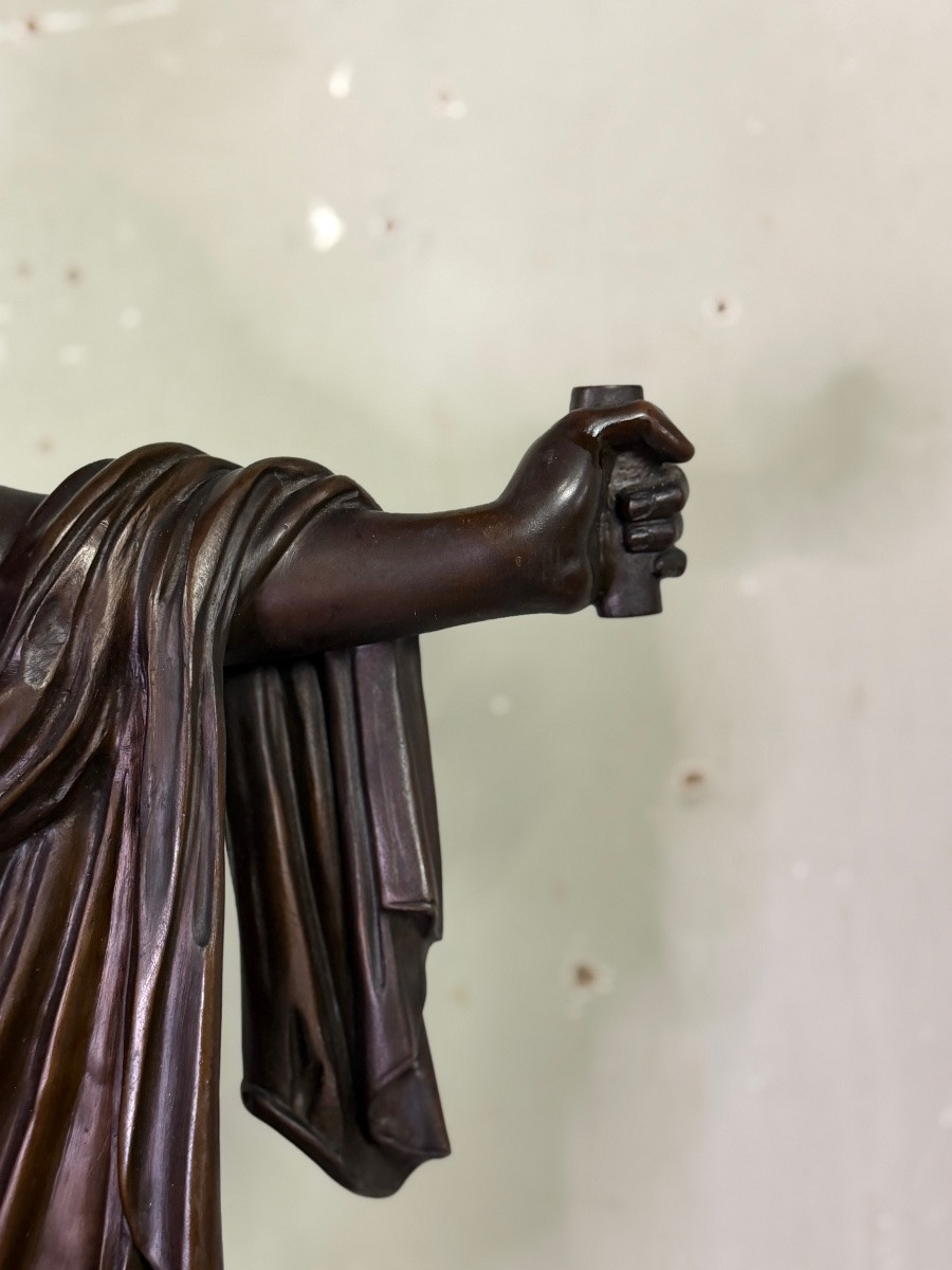 Apollon du Belvédère, bronze d’après l’antique, cachet du fondeur, Jaboeuf et Rouard, Paris -photo-5