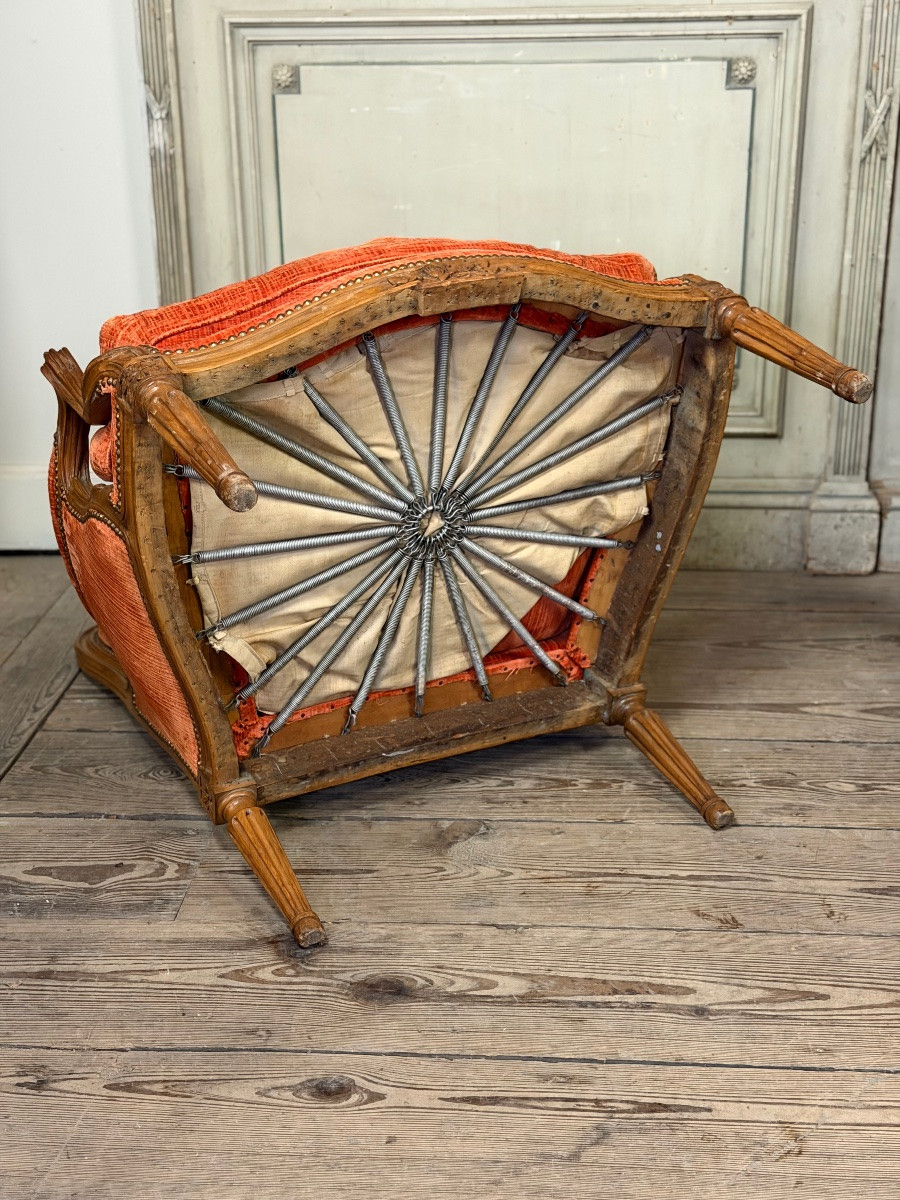 Paire de fauteuils transitions en bois sculpté, XVIIIème siècle-photo-1