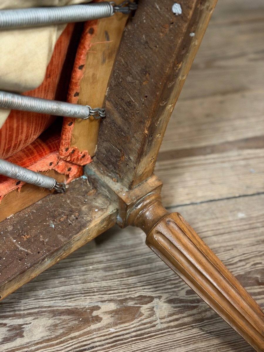 Paire de fauteuils transitions en bois sculpté, XVIIIème siècle-photo-2