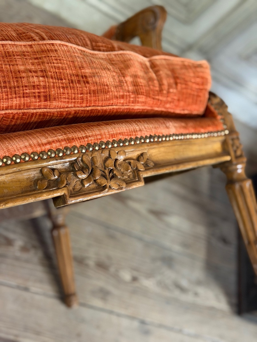 Paire de fauteuils transitions en bois sculpté, XVIIIème siècle-photo-3