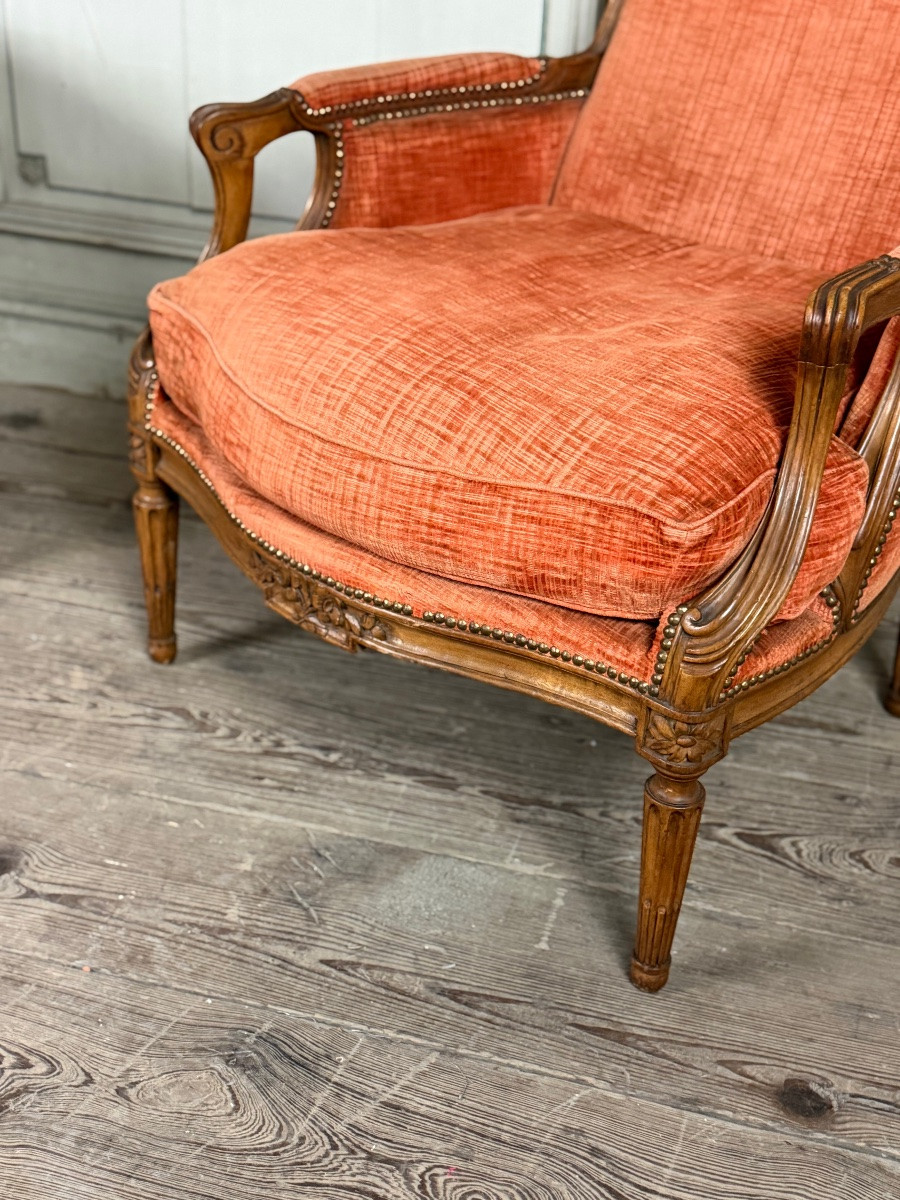 Paire de fauteuils transitions en bois sculpté, XVIIIème siècle-photo-6