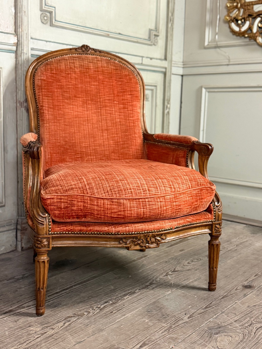 Paire de fauteuils transitions en bois sculpté, XVIIIème siècle-photo-7