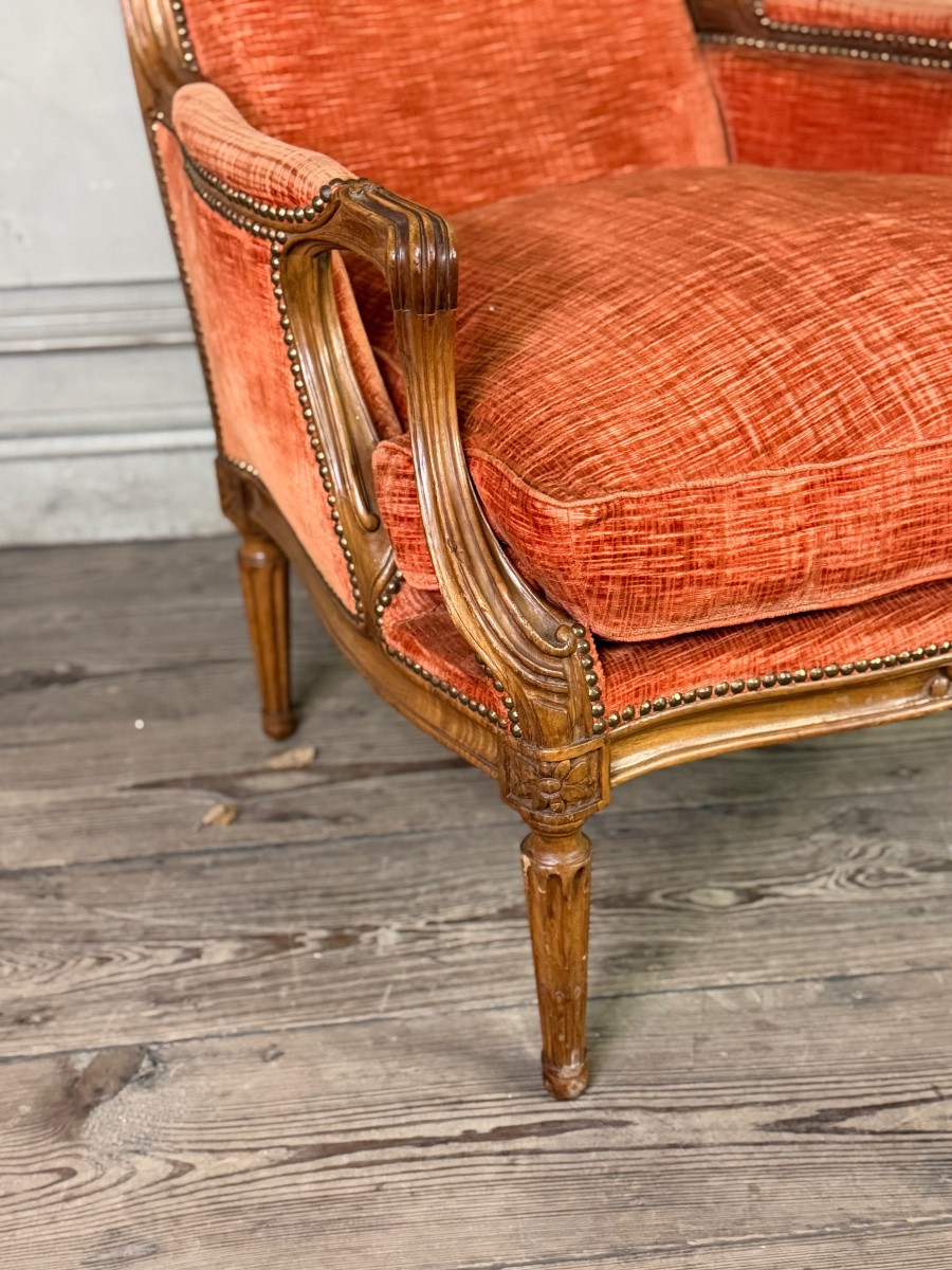 Paire de fauteuils transitions en bois sculpté, XVIIIème siècle-photo-8