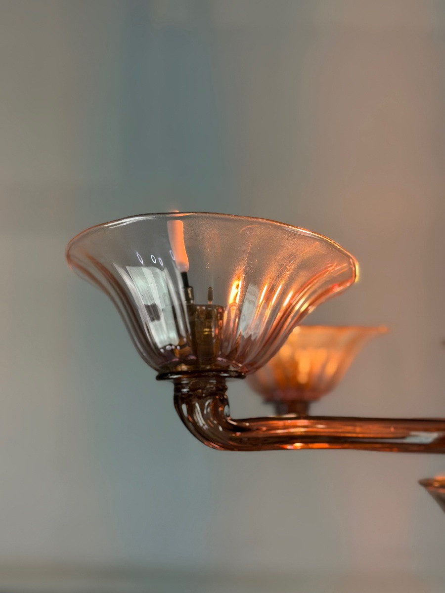 Venetian Chandelier In Amethyst Murano Glass, Circa 1920-photo-4