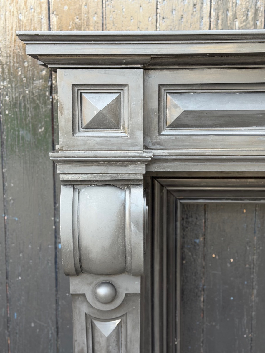 Grande cheminée Napoléon III en marbre noir de Belgique, vers 1880 -photo-5