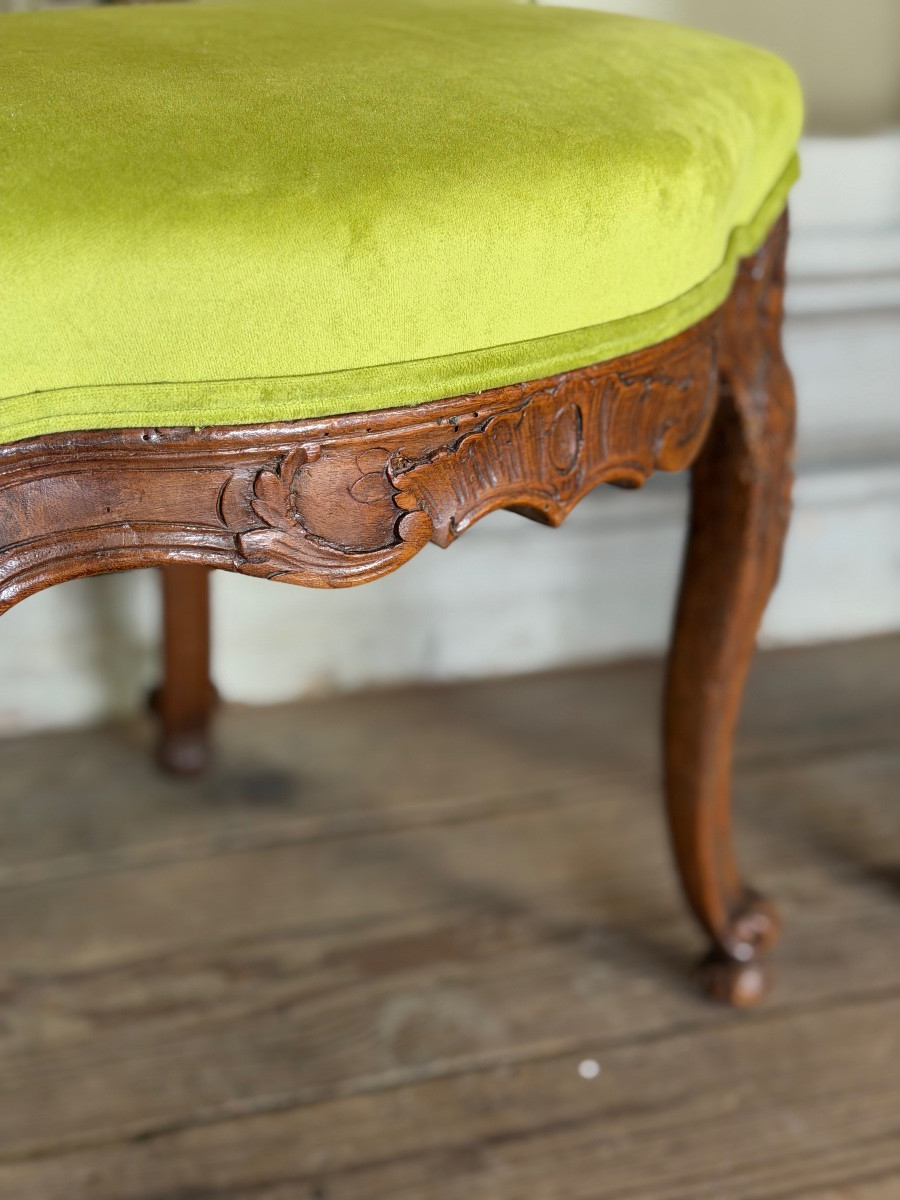 Set Of 12 Louis XV Chairs In Carved Wood, Liège, 18th Century -photo-3