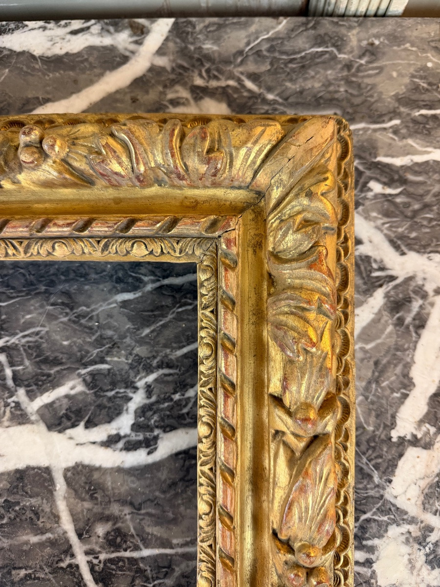 Carved And Gilded Wooden Frame, France, 18th Century-photo-1