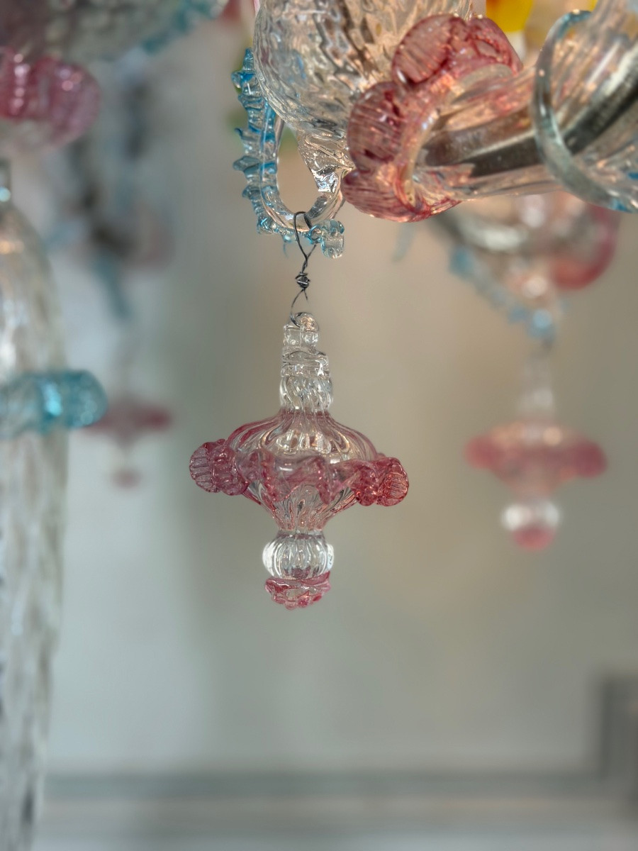 Grande girandole vénitienne en verre de Murano, vers 1950-photo-4