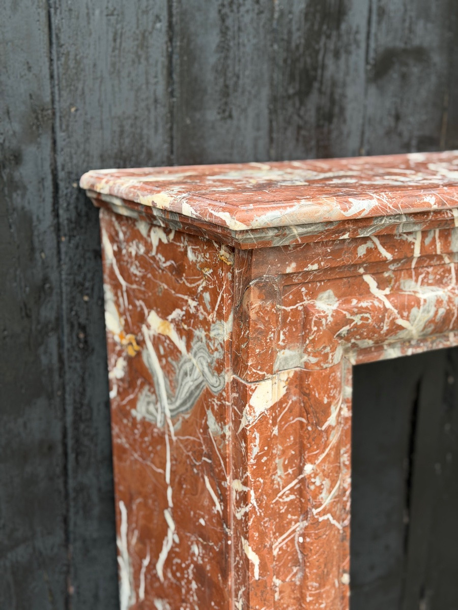 Louis XIV Style Fireplace In Rance Marble, Circa 1880 -photo-1