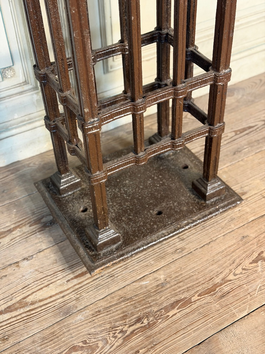 Paire de socles en fer forgé riveté , vers 1900-photo-4