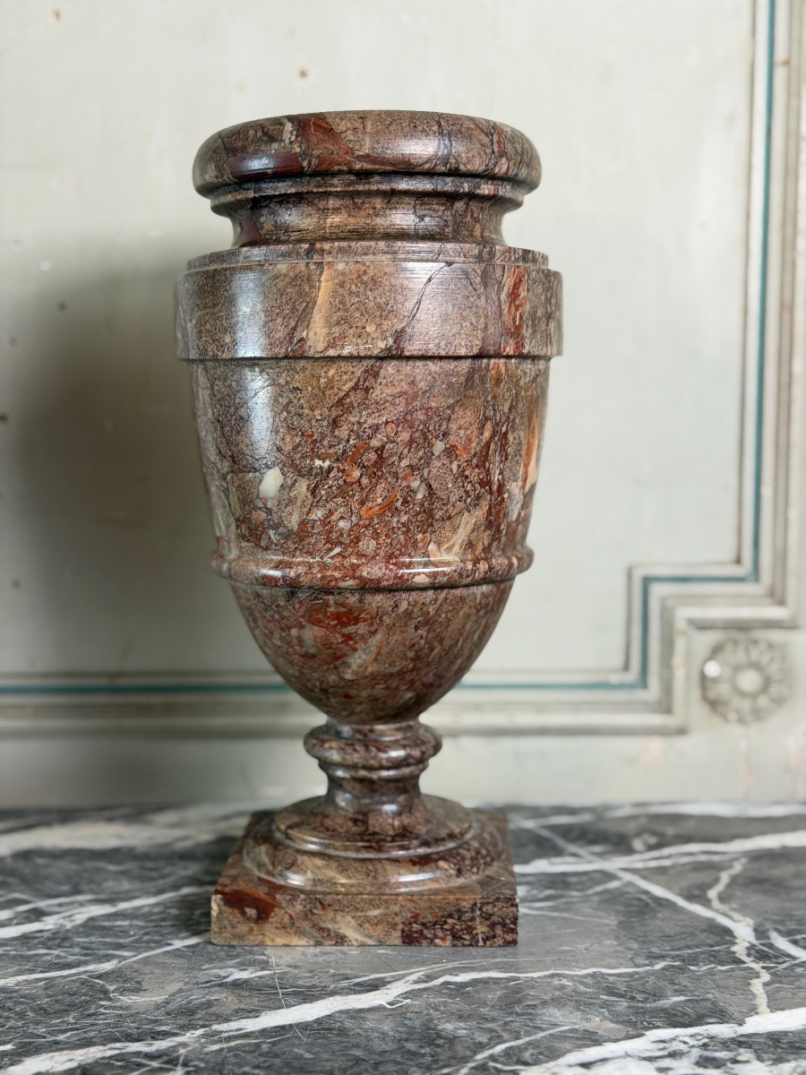 Paire d’urnes en marbre sarrancolin, France XIXème siècle-photo-6