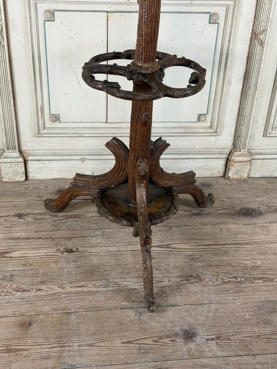 Portemanteau Forêt-Noire en bois sculpté, vers 1900-photo-6