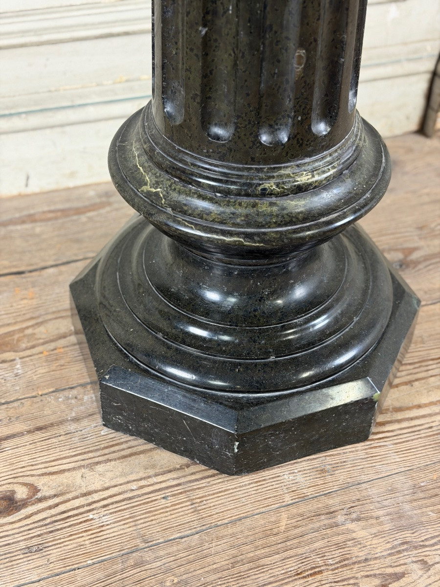 Column In Green Serpentine Marble, Circa 1880-photo-2