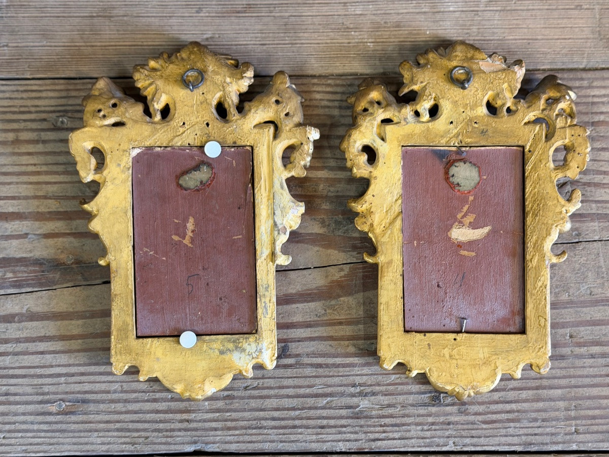 Pair Of Portraits Of Italian Bandits, Oil On Panel, Gilt Frames, Circa 1880-photo-4