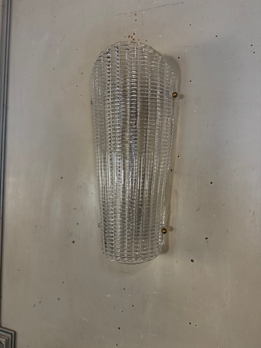 Suite de trois appliques en verre de Murano, Venise vers 1940-photo-3