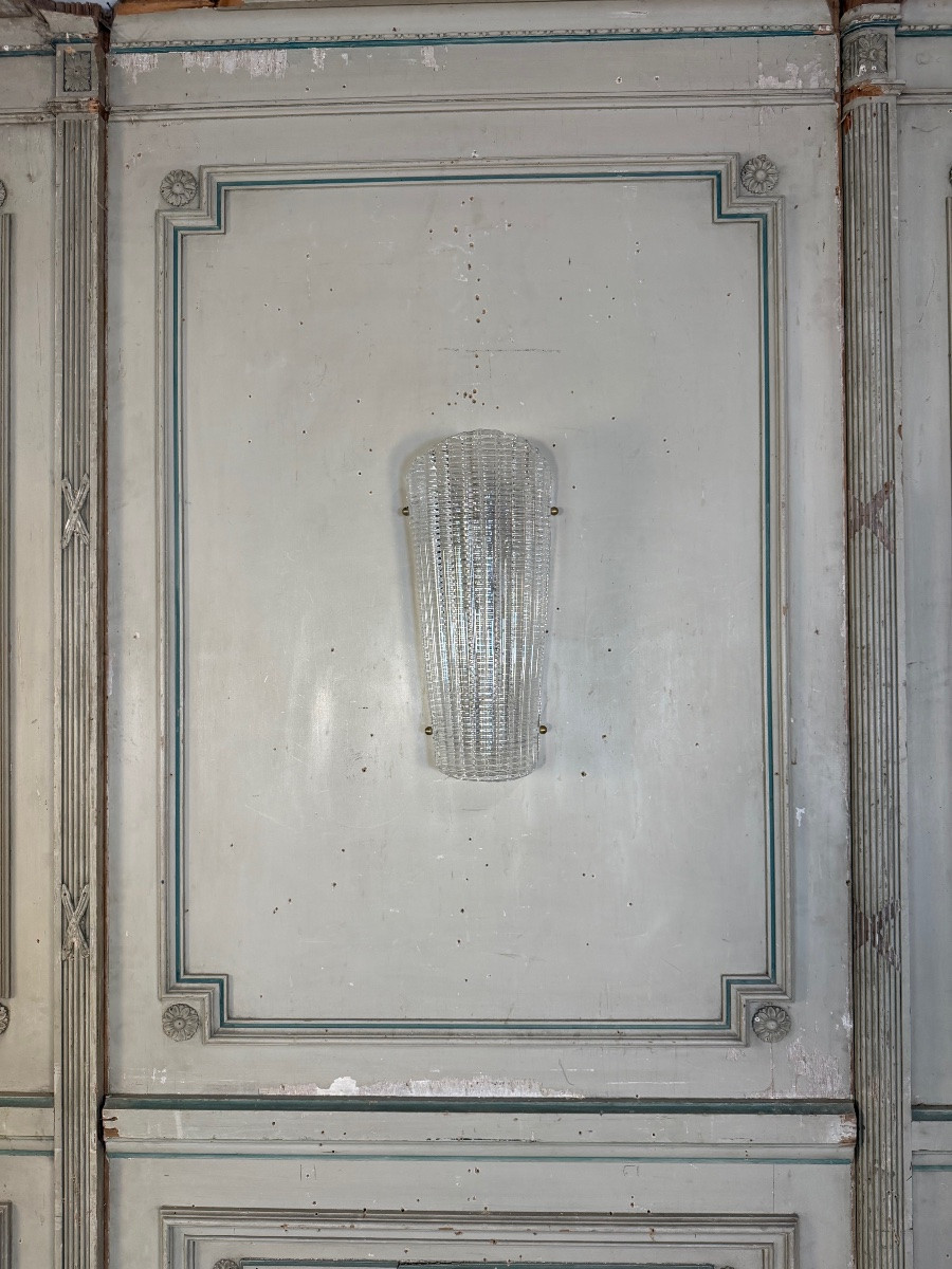 Suite de trois appliques en verre de Murano, Venise vers 1940-photo-4