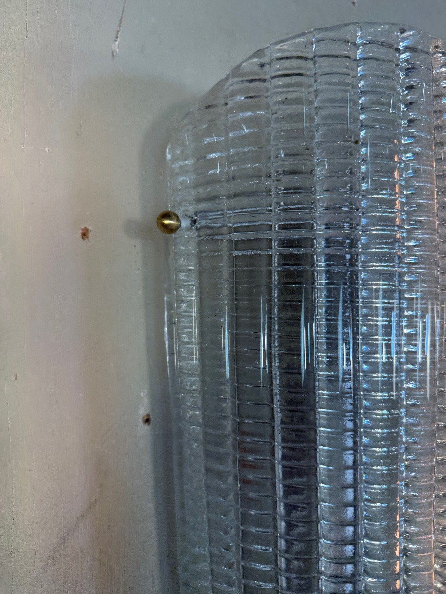 Suite de trois appliques en verre de Murano, Venise vers 1940-photo-2