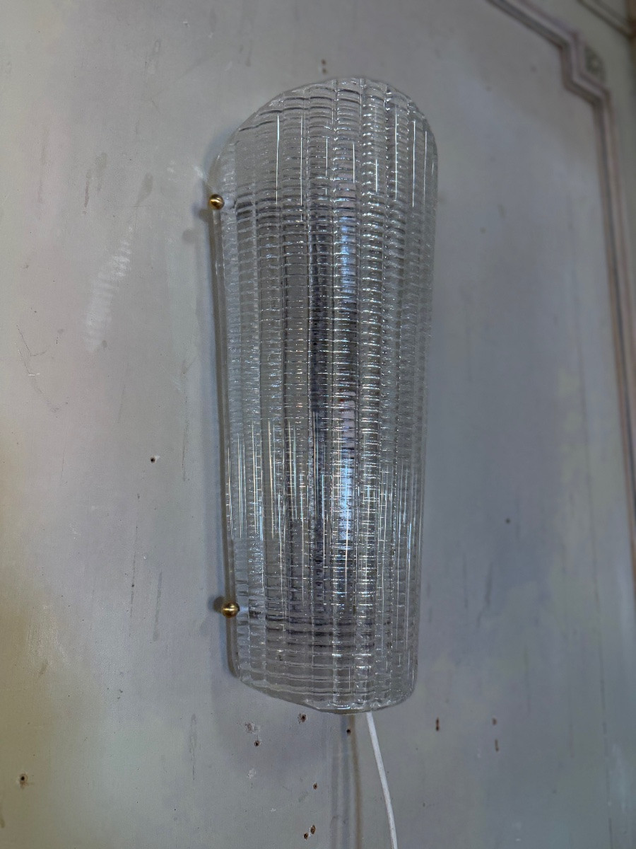 Suite de trois appliques en verre de Murano, Venise vers 1940-photo-4