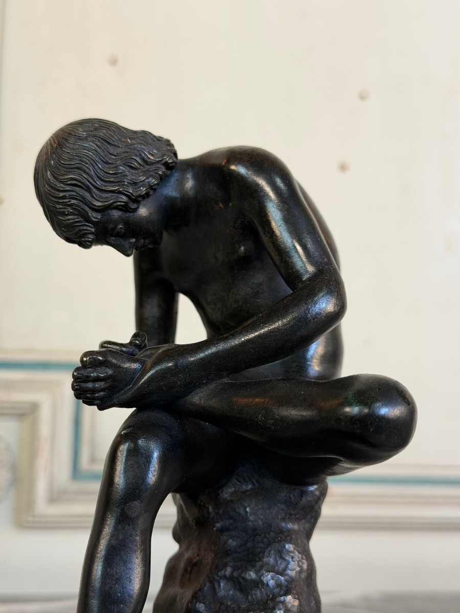 Spinario ou le tireur d’épine, bronze d’après l’Antique, XIXème siècle-photo-2